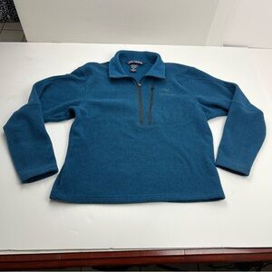 Arc'teryx Men's Teal Blue Half-Zip Fleece Pullover Medium Outdoor Winter Fall